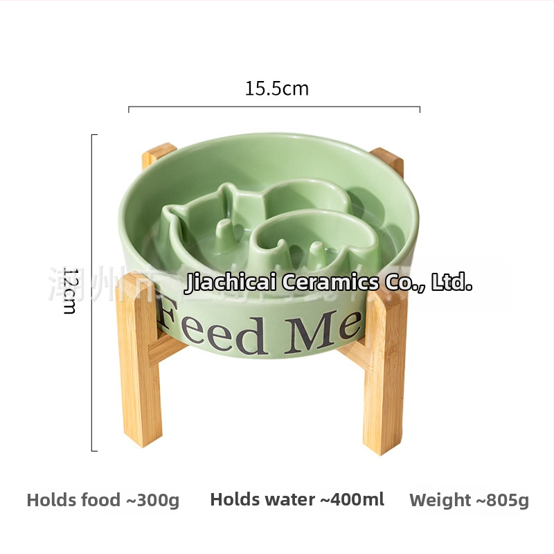 Keramikas lēnas ēdināšanas bļoda suņiem, novērš pārtikas izlejumu