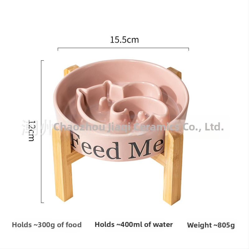 Keramikas lēnas ēdināšanas bļoda suņiem, novērš pārtikas izlejumu
