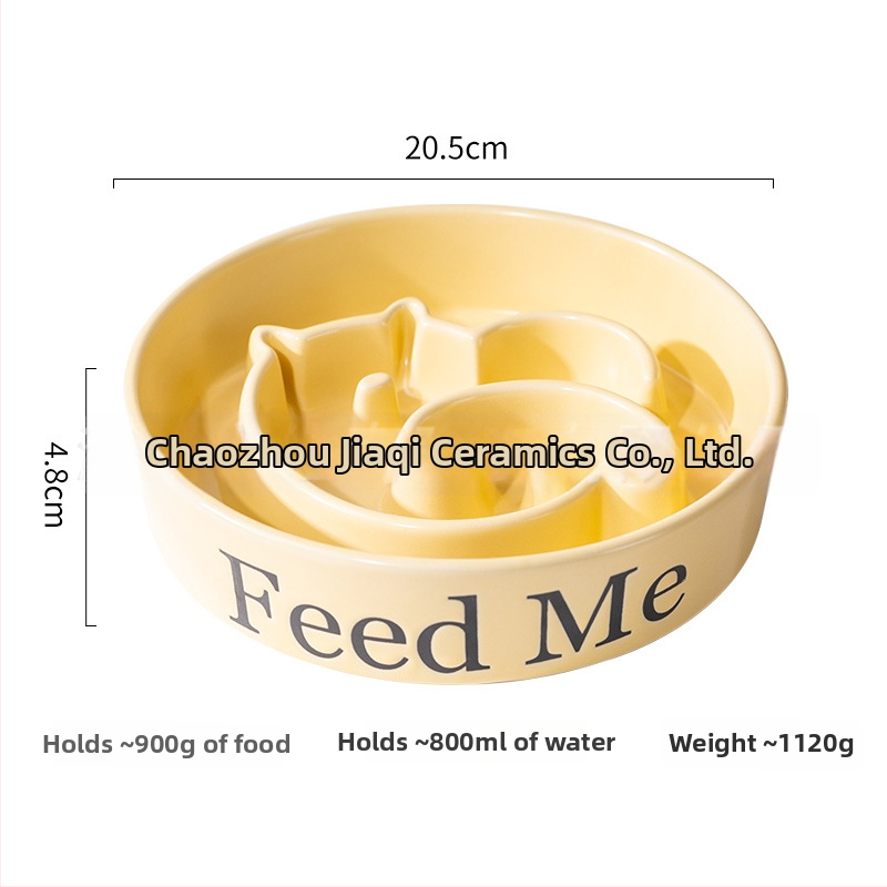 Keramikas lēnas ēdināšanas bļoda suņiem, novērš pārtikas izlejumu