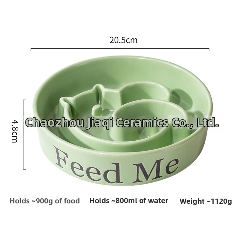 Keramikas lēnas ēdināšanas bļoda suņiem, novērš pārtikas izlejumu