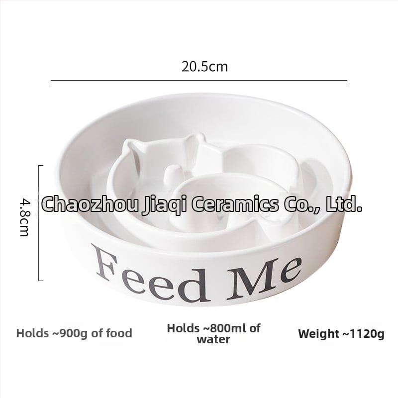 Keramikas lēnas ēdināšanas bļoda suņiem, novērš pārtikas izlejumu