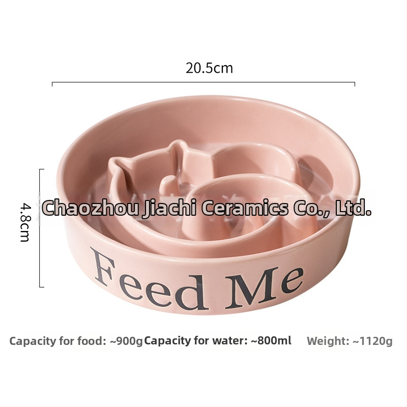 Keramikas lēnas ēdināšanas bļoda suņiem, novērš pārtikas izlejumu