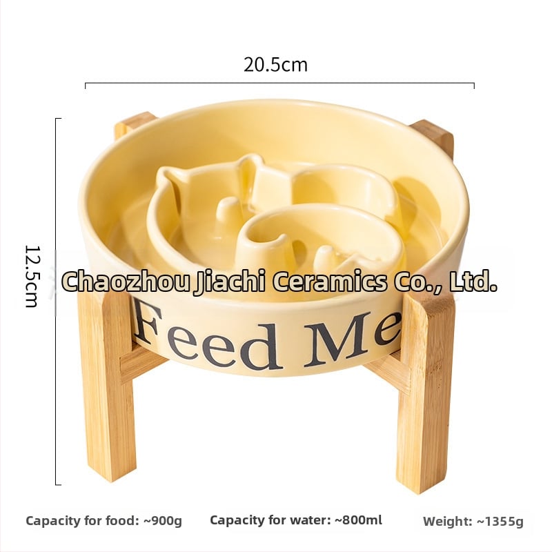 Keramikas lēnas ēdināšanas bļoda suņiem, novērš pārtikas izlejumu