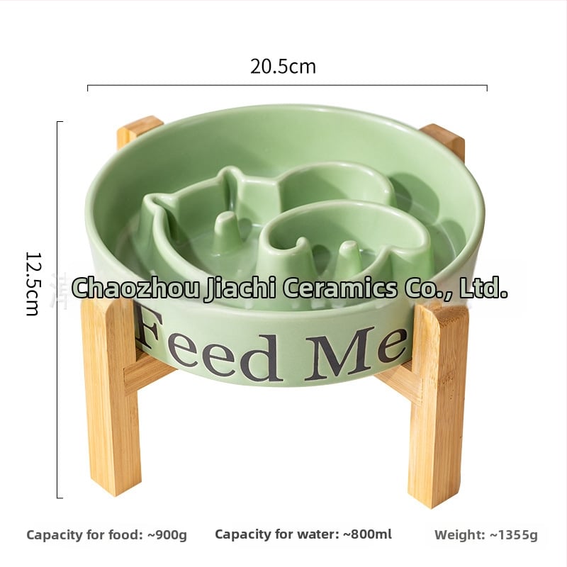 Keramikas lēnas ēdināšanas bļoda suņiem, novērš pārtikas izlejumu