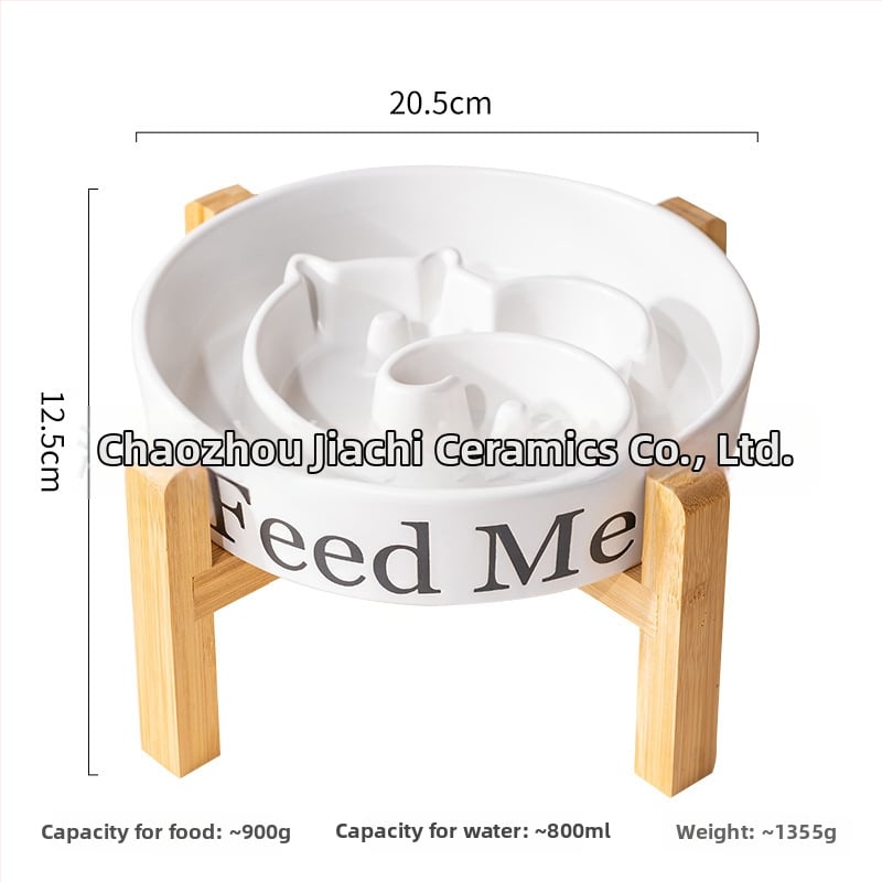 Keramikas lēnas ēdināšanas bļoda suņiem, novērš pārtikas izlejumu