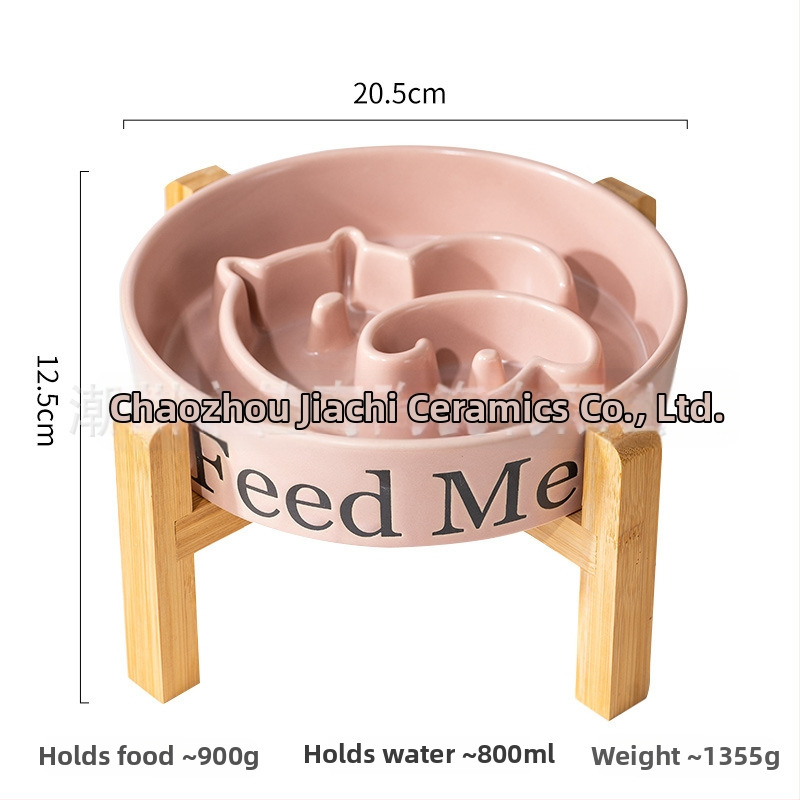 Keramikas lēnas ēdināšanas bļoda suņiem, novērš pārtikas izlejumu