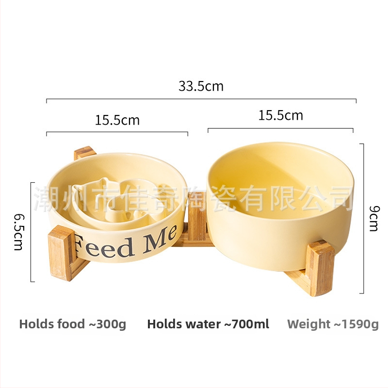 Keramikas lēnas ēdināšanas bļoda suņiem, novērš pārtikas izlejumu