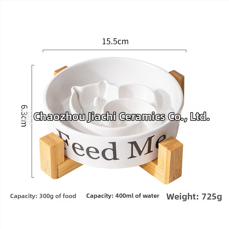 Keramikas lēnas ēdināšanas bļoda suņiem, novērš pārtikas izlejumu