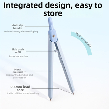 Deli VC28 Ühendatud pliiatsitüüpi metallikompass ringjoone joonestamiseks grafiitituumaga