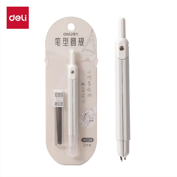 Deli VC28 Ühendatud pliiatsitüüpi metallikompass ringjoone joonestamiseks grafiitituumaga