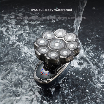 Elektrinis skutimosi prietaisas visam kūnui, LED ekranas, plūduriuojanti galvutė, rotuojanti daugia galvė (>4), įmontuota įkraunama baterija