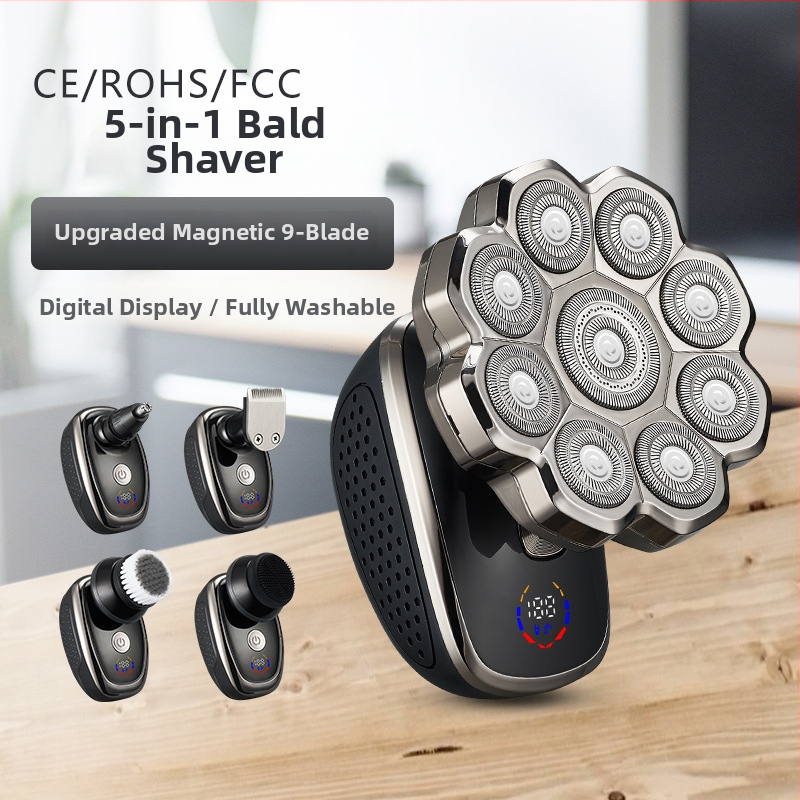 Elektrinis skutimosi prietaisas visam kūnui, LED ekranas, plūduriuojanti galvutė, rotuojanti daugia galvė (>4), įmontuota įkraunama baterija