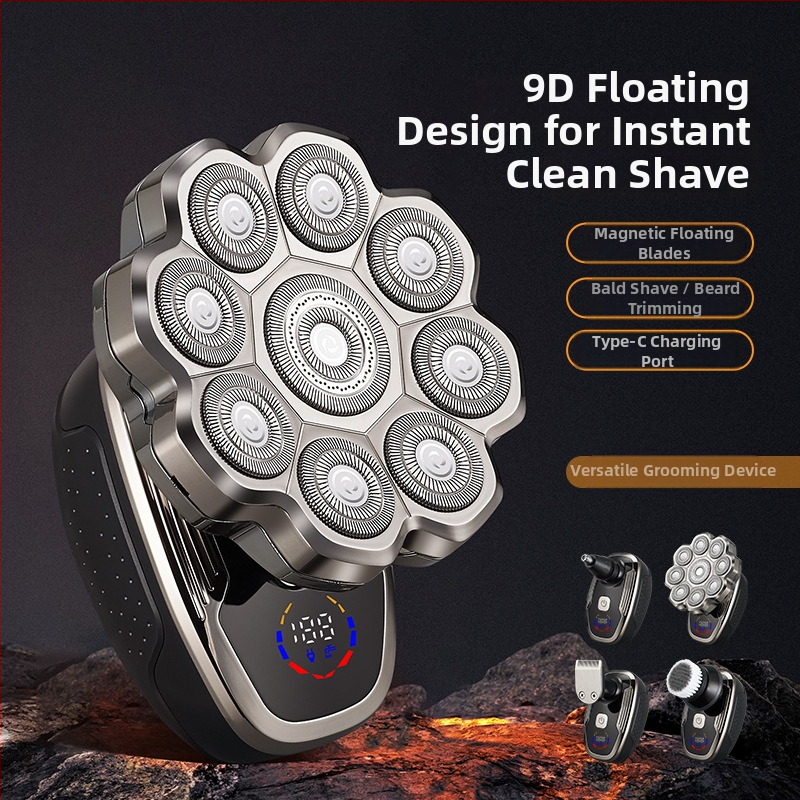 Elektriline habemeajaja kogu keha pesemiseks, LED-ekraan, ujuv pöörlev pea, mitmepealne pöörlev pea (>4), sisseehitatud aku