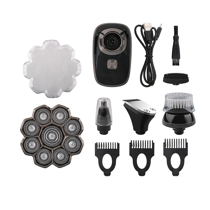 Elektrinis skutimosi prietaisas visam kūnui, LED ekranas, plūduriuojanti galvutė, rotuojanti daugia galvė (>4), įmontuota įkraunama baterija