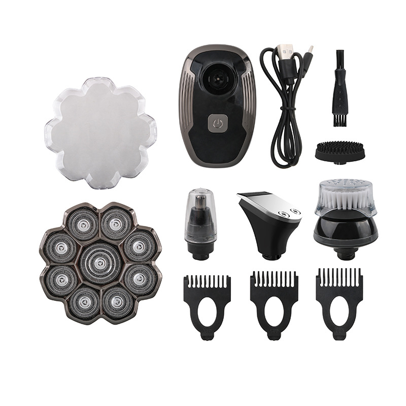 Elektrinis skutimosi prietaisas visam kūnui, LED ekranas, plūduriuojanti galvutė, rotuojanti daugia galvė (>4), įmontuota įkraunama baterija