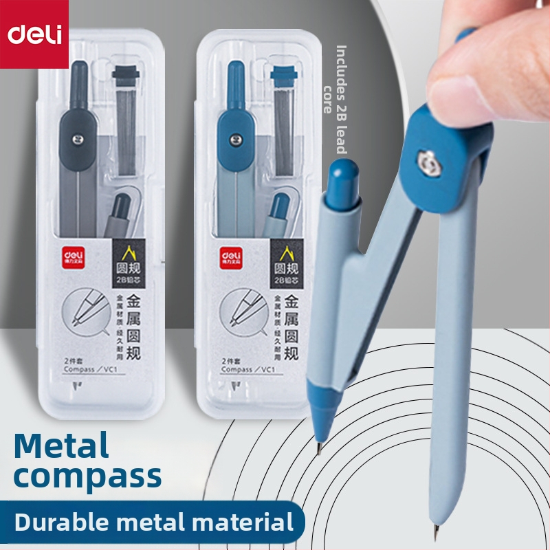 Deli VC1 metallikompass, 2-osaline komplekt, 0,5 mm grafiidisüdamik