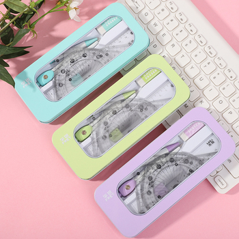 Kovový súbor kružidiel pre študentov v kovovej škatuľke – model 6801, značka MOKEELO/Miaoyule, 7 dielov