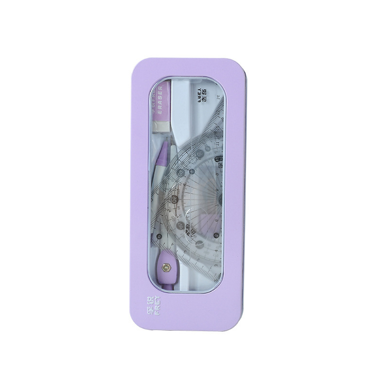 Kovový súbor kružidiel pre študentov v kovovej škatuľke – model 6801, značka MOKEELO/Miaoyule, 7 dielov