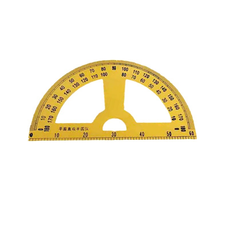 Naučni set od 4 dijela: trokutično ravnalo, kružilo, kutomjer i višenamjenski crtalo, materijal: ploča gustoće