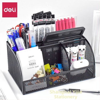 Deli 8903 Kvadrātmetāla pildspalvu turētājs, daudzfunkcionāls galda organizētājs