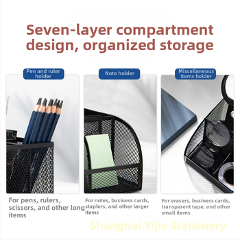 Deli 8903 Kvadrātmetāla pildspalvu turētājs, daudzfunkcionāls galda organizētājs