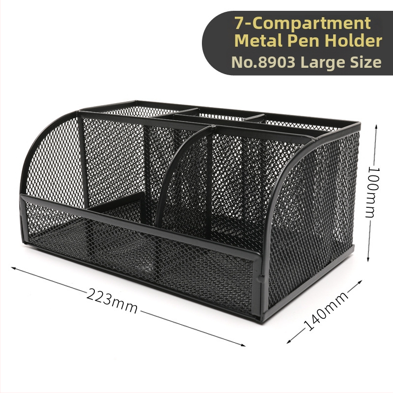 Deli 8903 Kvadrātmetāla pildspalvu turētājs, daudzfunkcionāls galda organizētājs
