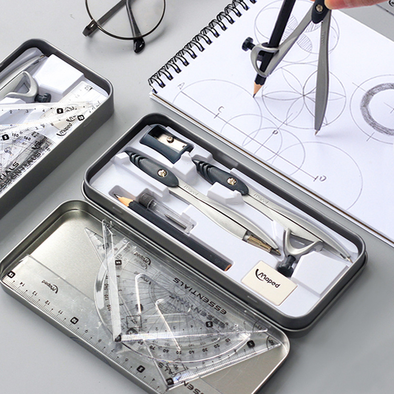 Ma Peide metalni set za crtanje s kompasima, 10 dijelova, model 194109CH, pakirano u kutiju