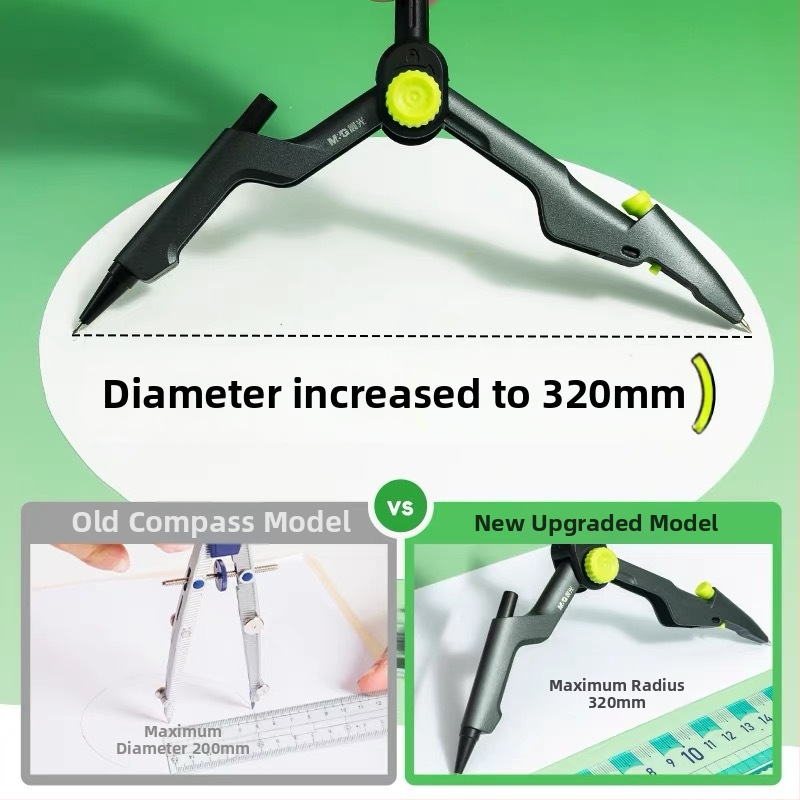 Morning Light kovové kružidlo s bezpečnou ihlou na kreslenie kružníc, model ACS908L8, 1 ks, pre študentov