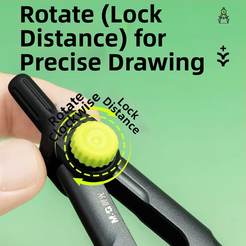 Morning Light kovové kružidlo s bezpečnou ihlou na kreslenie kružníc, model ACS908L8, 1 ks, pre študentov