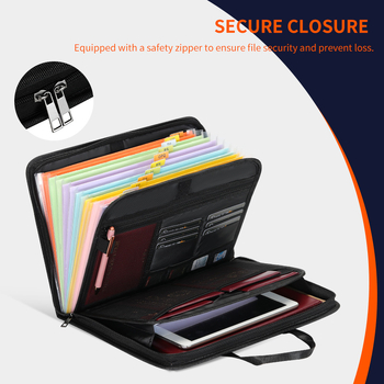 Ugniai atsparios dokumentų bylos su 12 kišenių, iš stiklo pluošto audinio, 0,5 mm storio