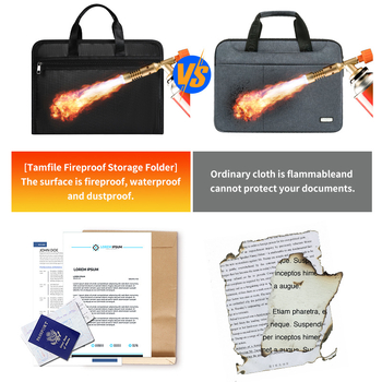 Ugniai atsparios dokumentų bylos su 12 kišenių, iš stiklo pluošto audinio, 0,5 mm storio