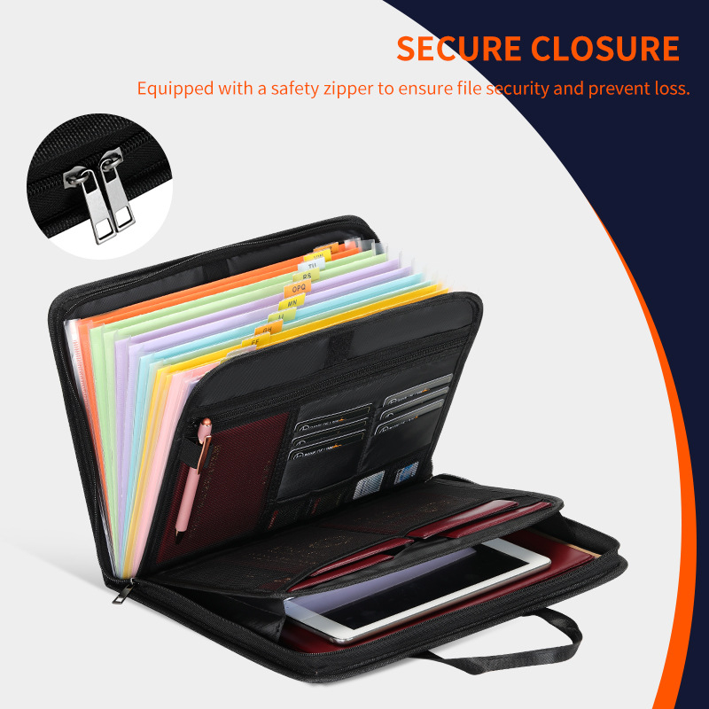 Ugniai atsparios dokumentų bylos su 12 kišenių, iš stiklo pluošto audinio, 0,5 mm storio