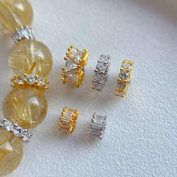 DIY rotaslietu aksesuāri – 925 sudrabs, kristāla cirkons, rokassprādzes spacer ar lielu caurumu, roku darbs