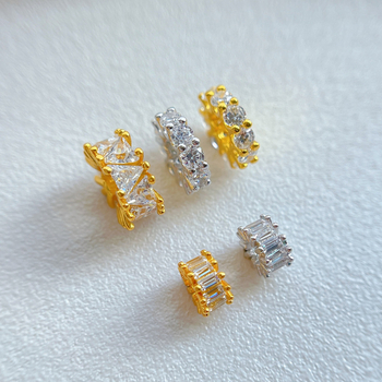 DIY rotaslietu aksesuāri – 925 sudrabs, kristāla cirkons, rokassprādzes spacer ar lielu caurumu, roku darbs