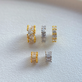 DIY rotaslietu aksesuāri – 925 sudrabs, kristāla cirkons, rokassprādzes spacer ar lielu caurumu, roku darbs