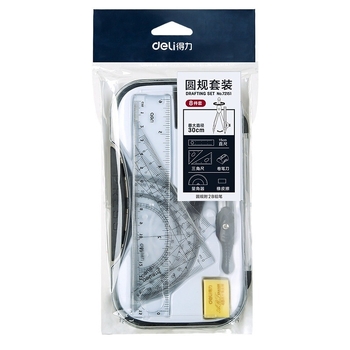 Deli 72151 osmeročlani set kompasa za učenike, alati za crtanje, od cinkovog legura i PS plastike