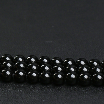 Brīvās obsidiāna pērlītes, pulētas, Mingdu Crystal, astoņu acu raksts, izcelsme Ķīna