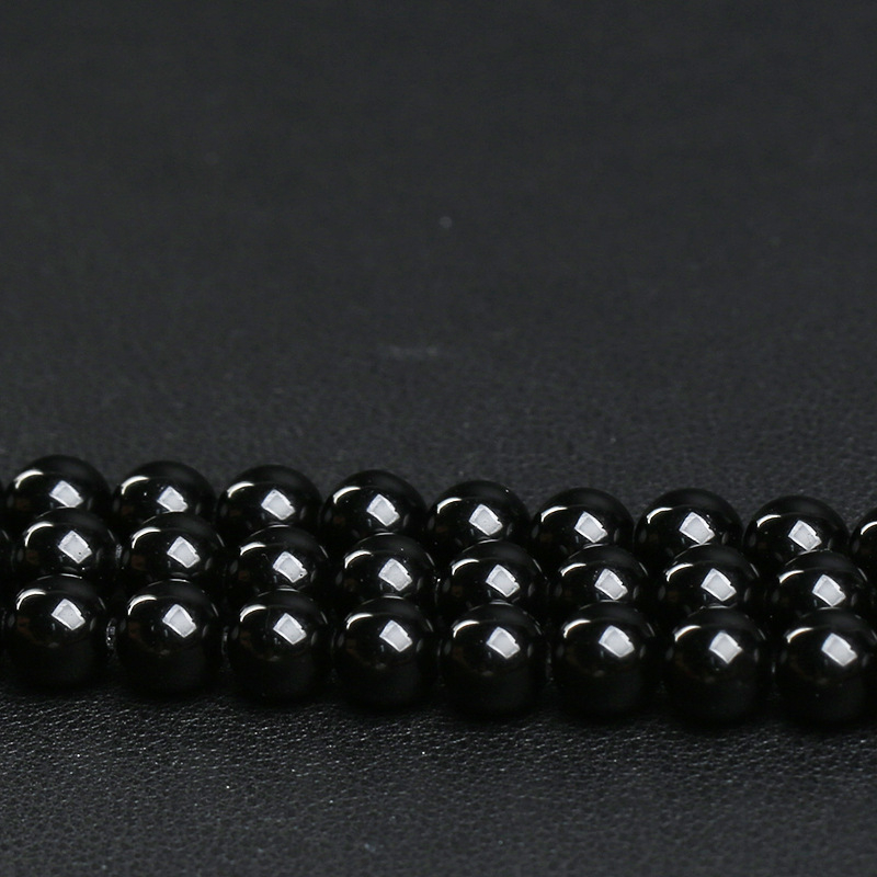 Brīvās obsidiāna pērlītes, pulētas, Mingdu Crystal, astoņu acu raksts, izcelsme Ķīna