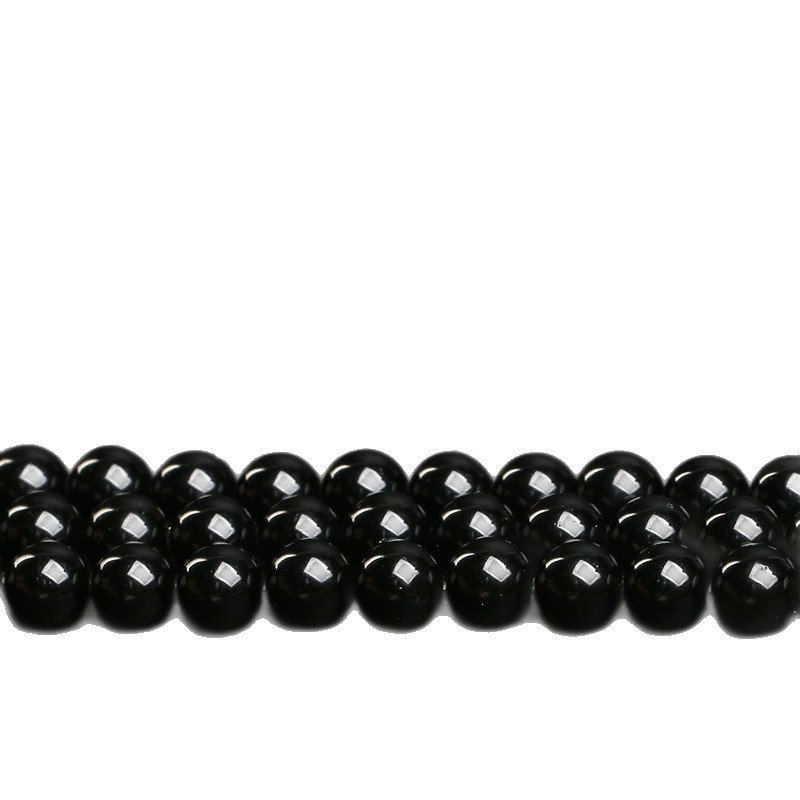 Brīvās obsidiāna pērlītes, pulētas, Mingdu Crystal, astoņu acu raksts, izcelsme Ķīna