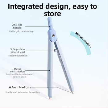 Deli VC28 metallist joonistuskompass geomeetria jaoks