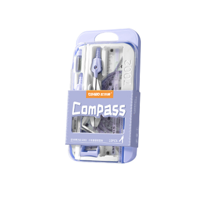 Set kompas i ravnalo za učenike, plastični, 10-dijelni set, marka Good