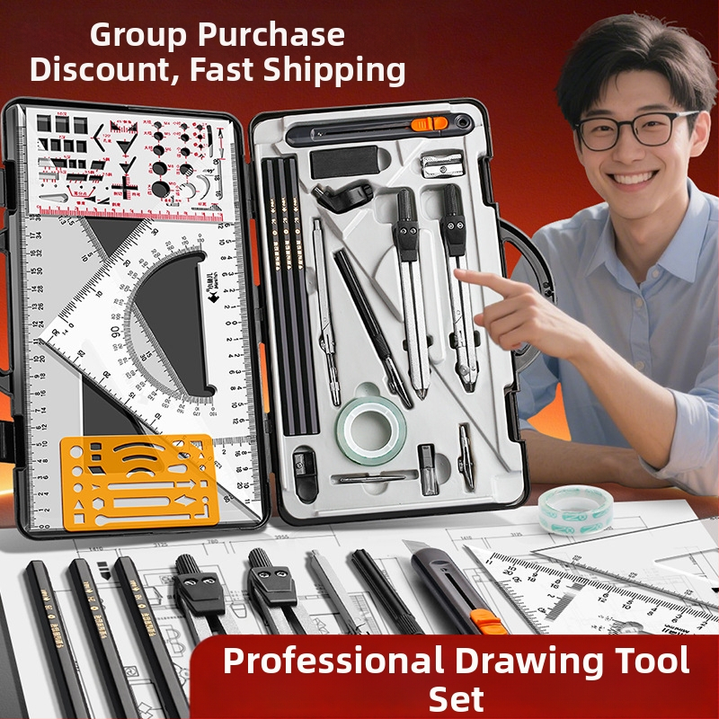 Inseneriehituse joonestusvahendite komplekt – plastist joonestustööriistade komplekt ehitusjooniste jaoks – (Mudel: Lz-xyejxhtc; Materjal: Plastik; Tüüp: Komplekt; Bränd: Good; Kogus: 1 tk)