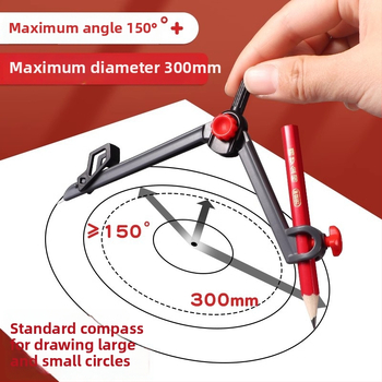 Deli vc666 metallita kompass ja joonlaud komplekt ringide joonistamiseks 2B pliiatsiga