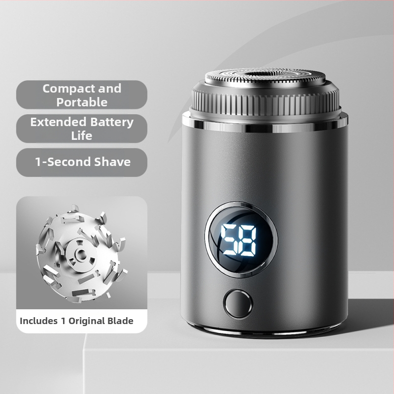 Vyrų elektrinis skustuvas su plūduriuojančia trim žiedų galvute ir 18 peiliukų, USB‑C greitoji įkrovimo, įmontuota 500–800 mAh baterija, veikimo laikas 60+ min.