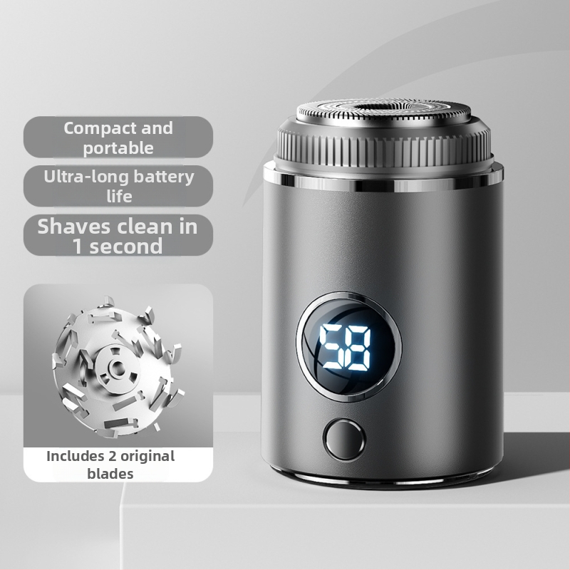 Vyrų elektrinis skustuvas su plūduriuojančia trim žiedų galvute ir 18 peiliukų, USB‑C greitoji įkrovimo, įmontuota 500–800 mAh baterija, veikimo laikas 60+ min.