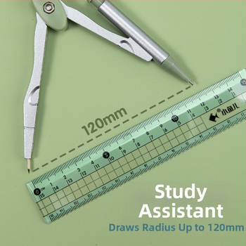 Little Fish 2220 Tsink-aliumi lineaar ja kompasside komplekt kolmnurga joonestuseks
