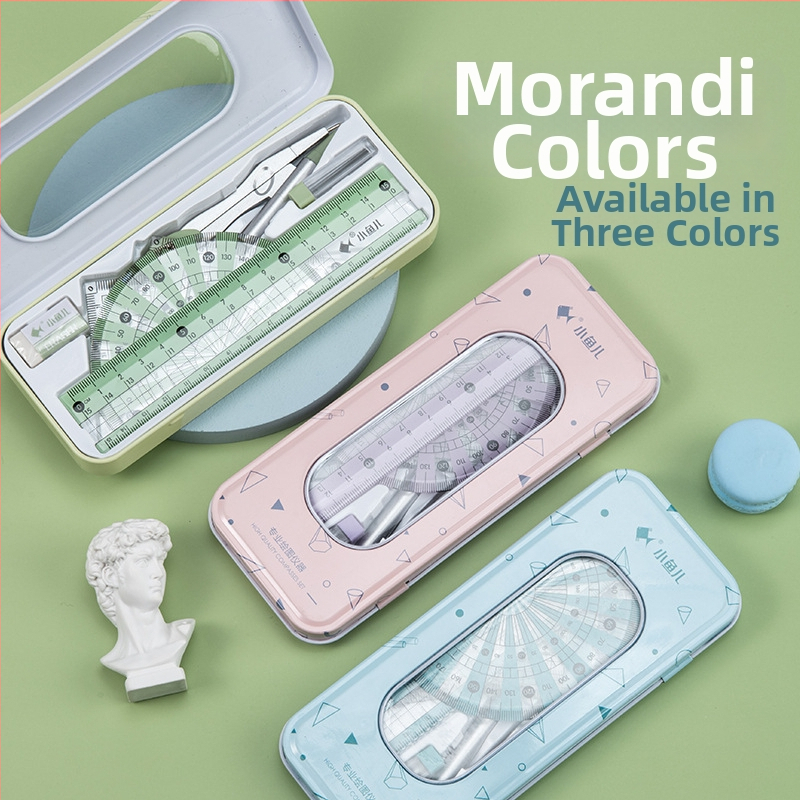 Little Fish 2220 Cinko lydinio liniuotė ir braižymo rinkinys su trikampiu liniuotuvu