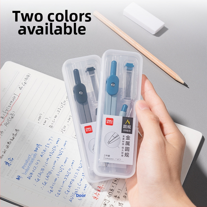 Deli VC1 plastikinis standartinis automatinis pieštukas su piešimo cirkuliu, 700 vnt