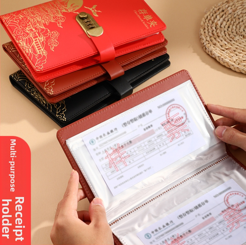 Chengjin PU depozītu kvītu glabāšanas turētājs — Bankas izziņu un depozītu kvīšu glabāšanas grāmata, logotipa drukāšana, pielāgošana