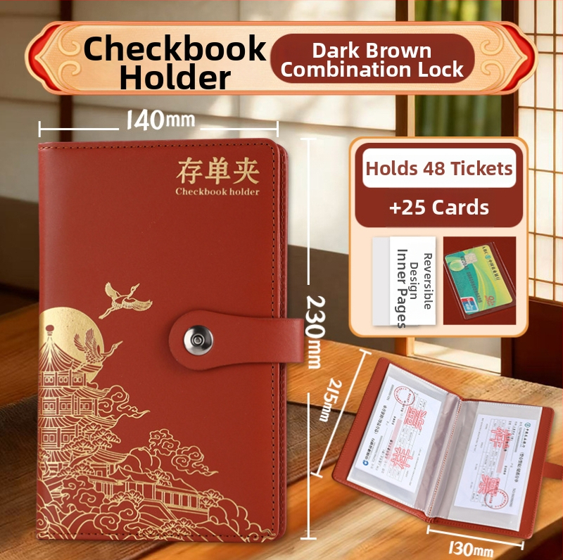 Chengjin PU depozitų kvitų laikiklis — Bankinės sąskaitos knygos ir depozitų kvitų saugojimo knygelė, logotipo spausdinimas, pritaikymas